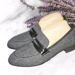 Clark’s Trish Rose Herringbone Combo Penny Loafers Slip On Shoes Sz 10M No Box